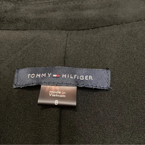 Tommy Hilfiger Black Faux Suede Short Sleeve Dress - Size 8 - Picture 8 of 9